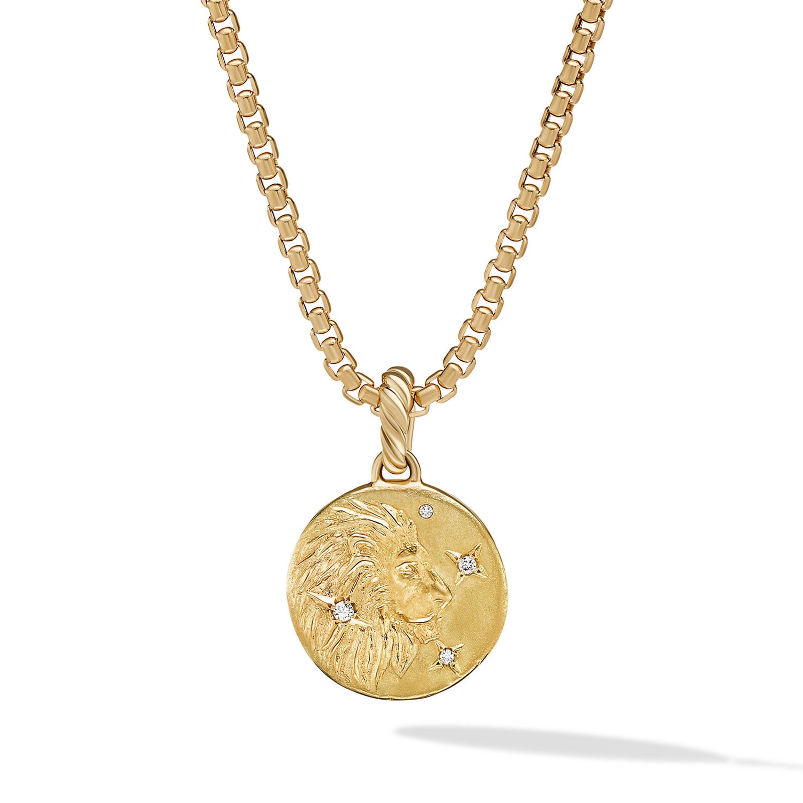 David Yurman Leo Amulet in 18ct Yellow Gold with Diamonds, 28.7mm David Yurman Leo Amulet in 18ct Yellow Gold with Diamonds, 28.7mm