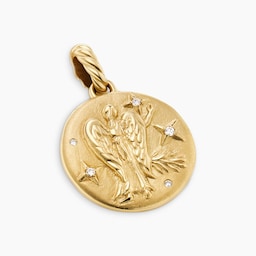 37900331 - Virgo Amulet in 18ct Yellow Gold with Diamonds, 28.7mm