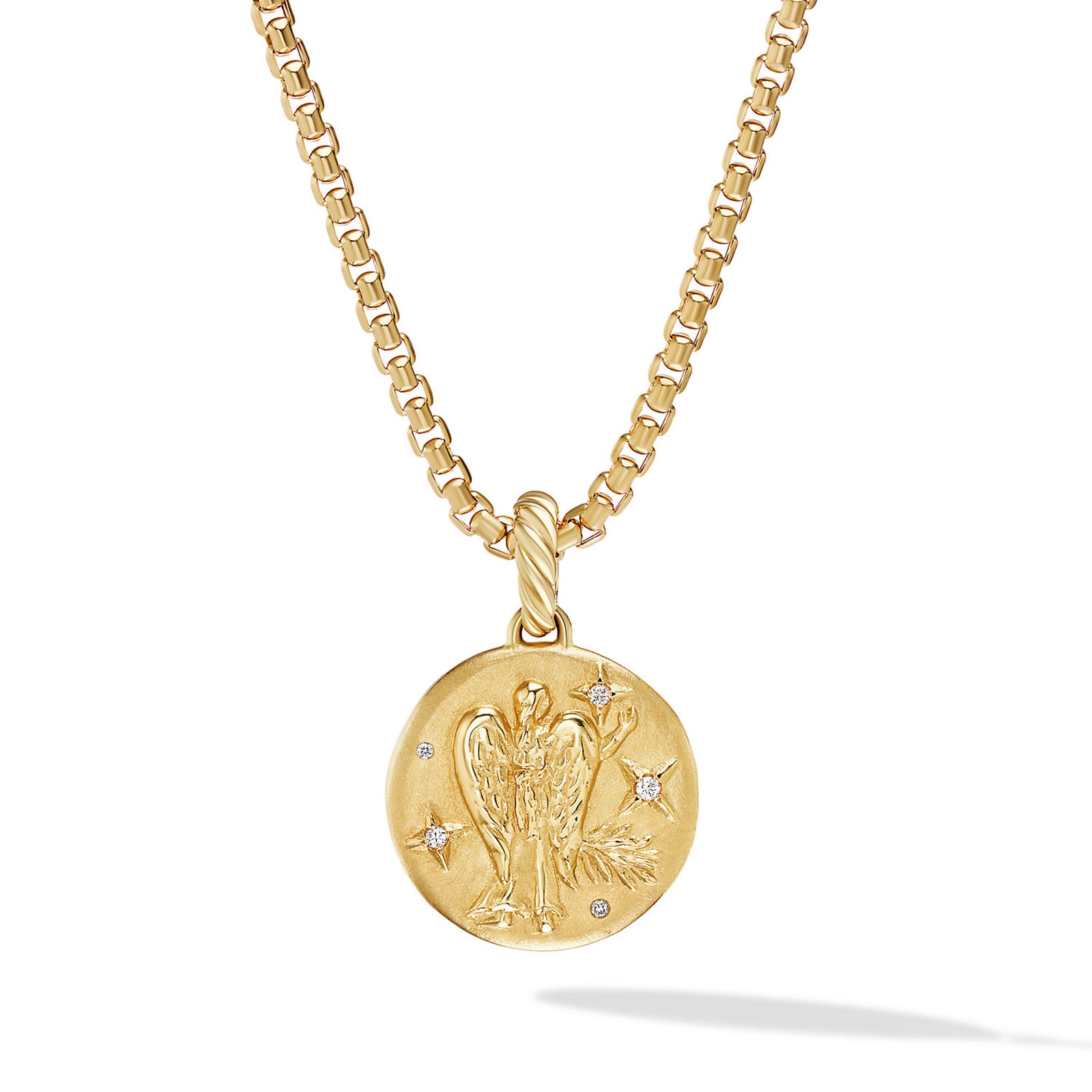 David Yurman Virgo Amulet in 18ct Yellow Gold with Diamonds, 28.7mm