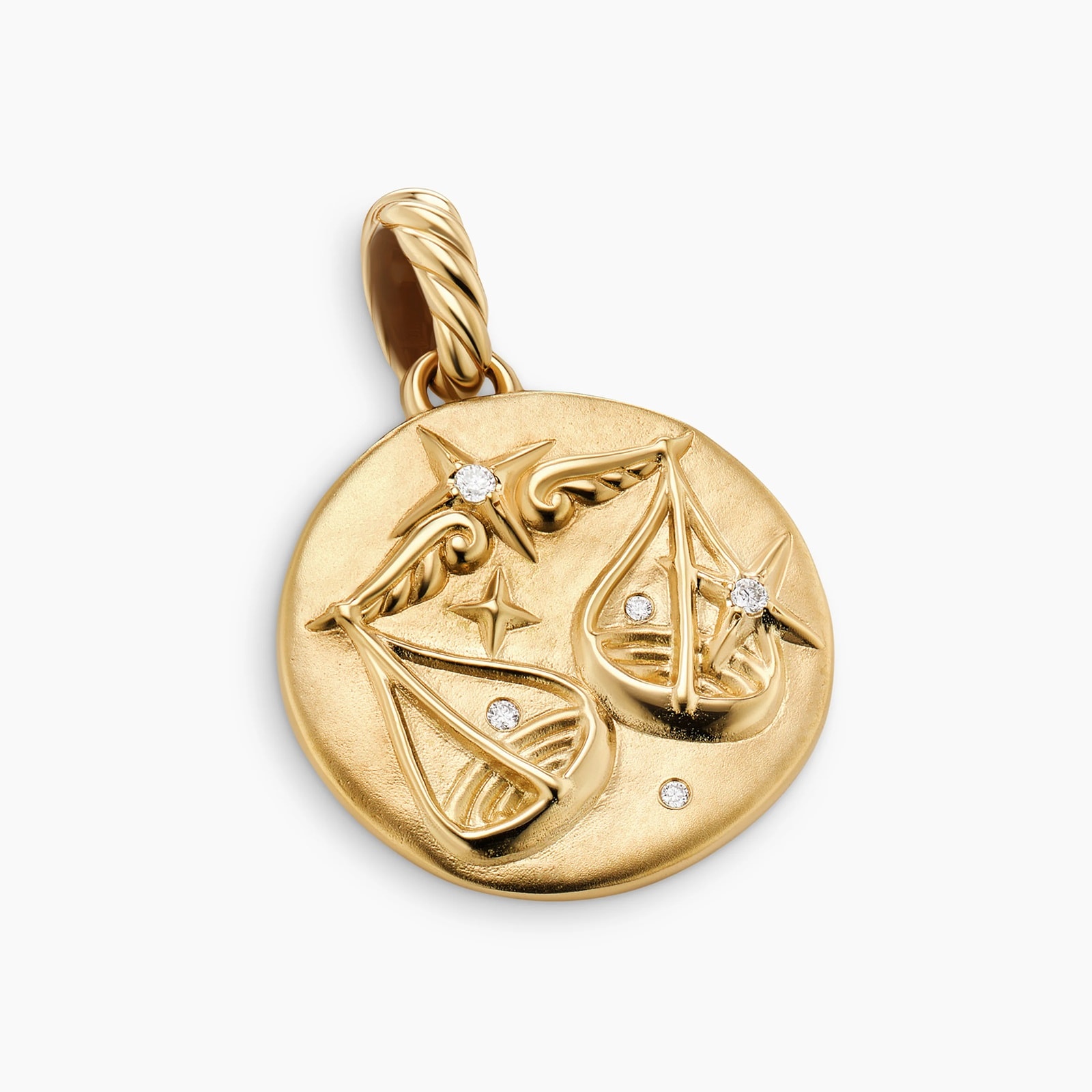 Libra Amulet in 18ct Yellow Gold with Diamonds, 28.7mm