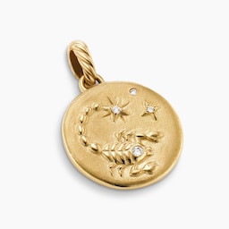 37900333 - Scorpio Amulet in 18ct Yellow Gold with Diamonds, 28.7mm