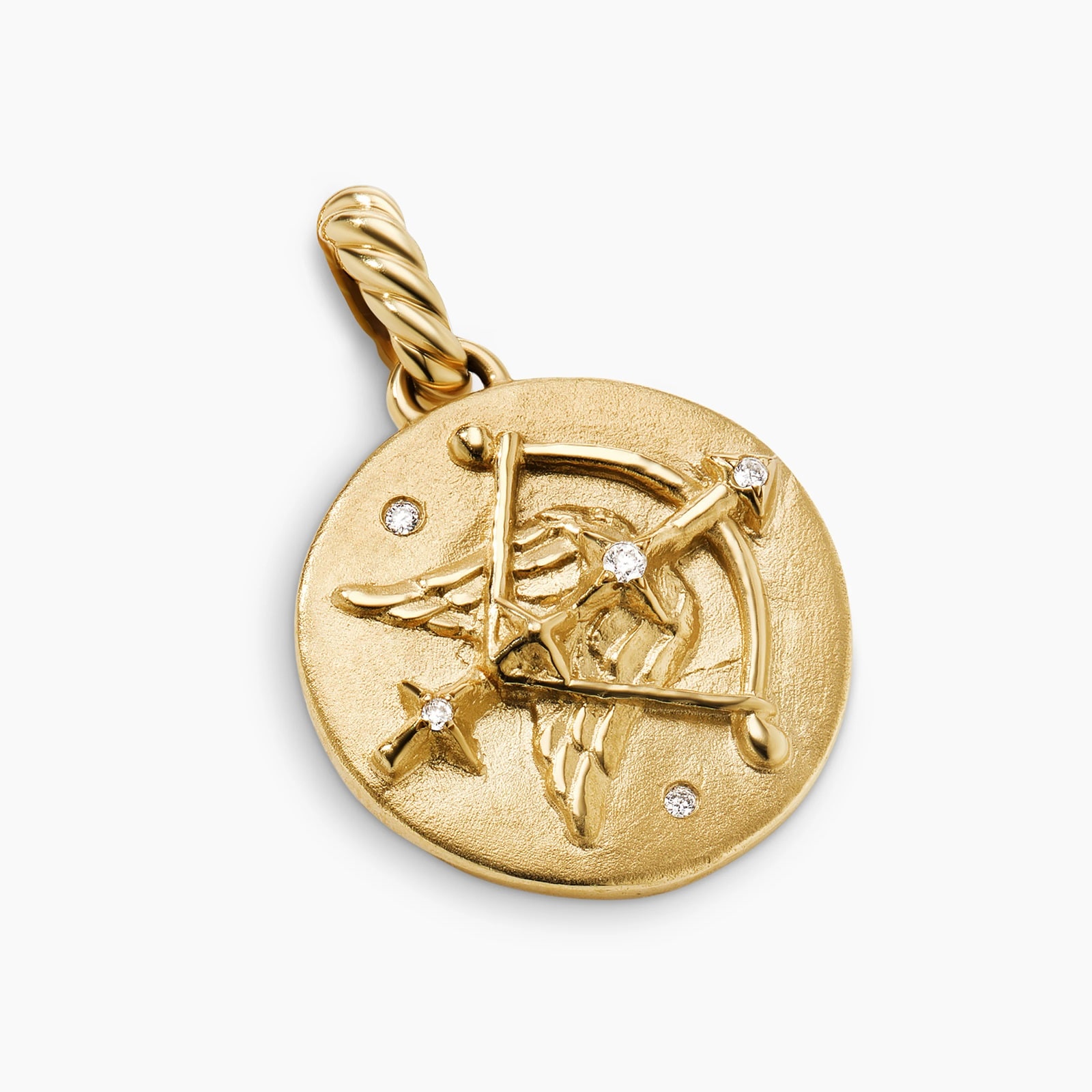 Sagittarius Amulet in 18ct Yellow Gold with Diamonds, 28.7mm