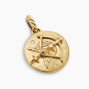 David Yurman Sagittarius Amulet in 18ct Yellow Gold with Diamonds, 28.7mm