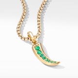 David Yurman Petrvs® Claw Amulet in 18ct Yellow Gold with Emeralds, 30.7mm