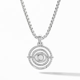 David Yurman Evil Eye Mobile Amulet in 18ct White Gold with Pavé Blue Sapphires and Diamonds, 20.5mm