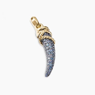 David Yurman Tusk Amulet with Pavé Blue and Violet Sapphires and 18ct Yellow Gold, 28.8mm