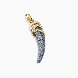37900337 - Tusk Amulet with Pavé Blue and Violet Sapphires and 18ct Yellow Gold, 28.8mm