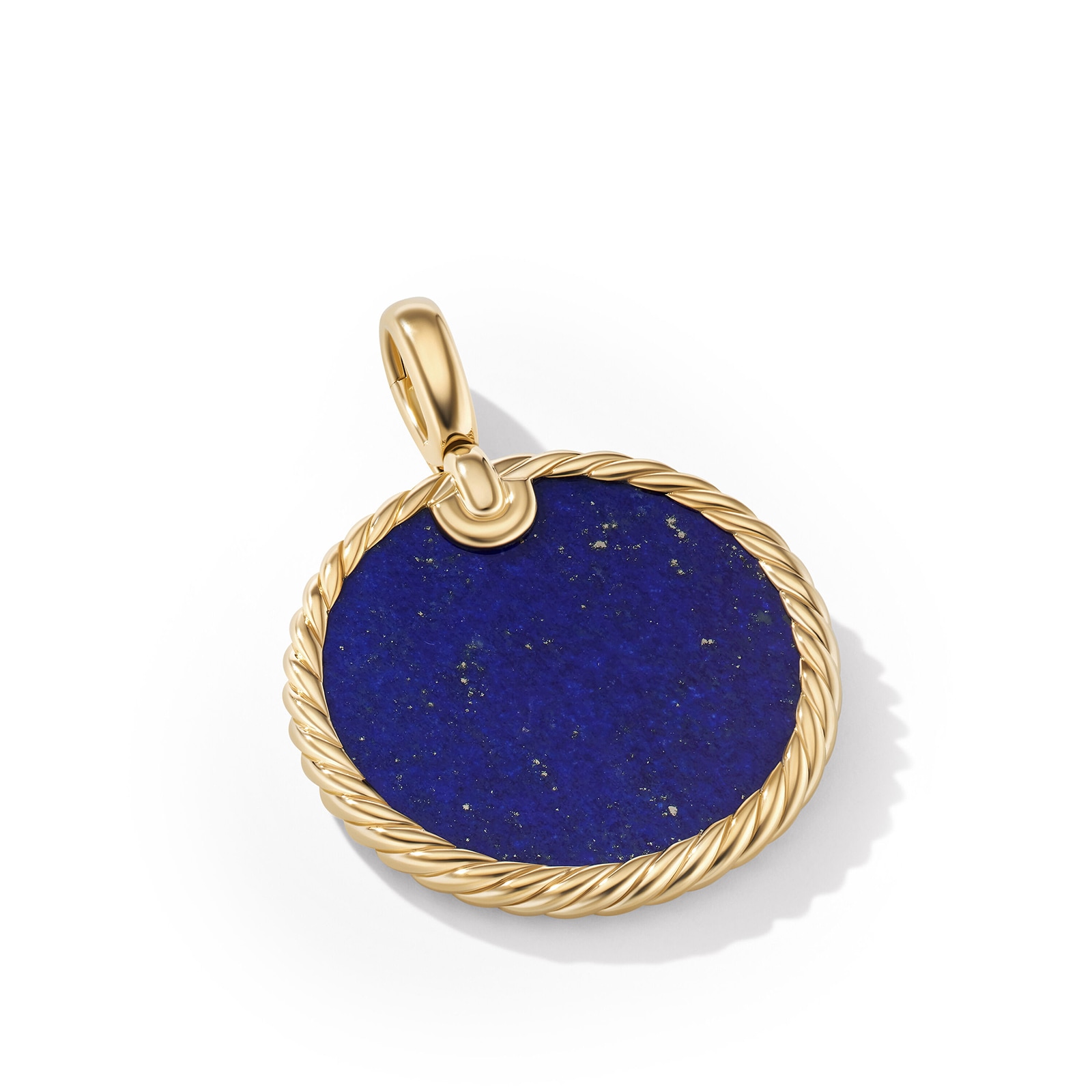 David Yurman DY Elements® Disc Pendant in 18ct Yellow Gold with Lapis, 24mm David Yurman DY Elements® Disc Pendant in 18ct Yellow Gold with Lapis, 24mm