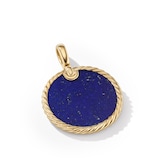 David Yurman DY Elements® Disc Pendant in 18ct Yellow Gold with Lapis, 24mm