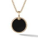 David Yurman DY Elements® Disc Pendant in 18ct Yellow Gold with Black Onyx Reversible to Mother of Pearl, 24mm