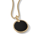 David Yurman DY Elements® Disc Pendant in 18ct Yellow Gold with Black Onyx Reversible to Mother of Pearl, 24mm