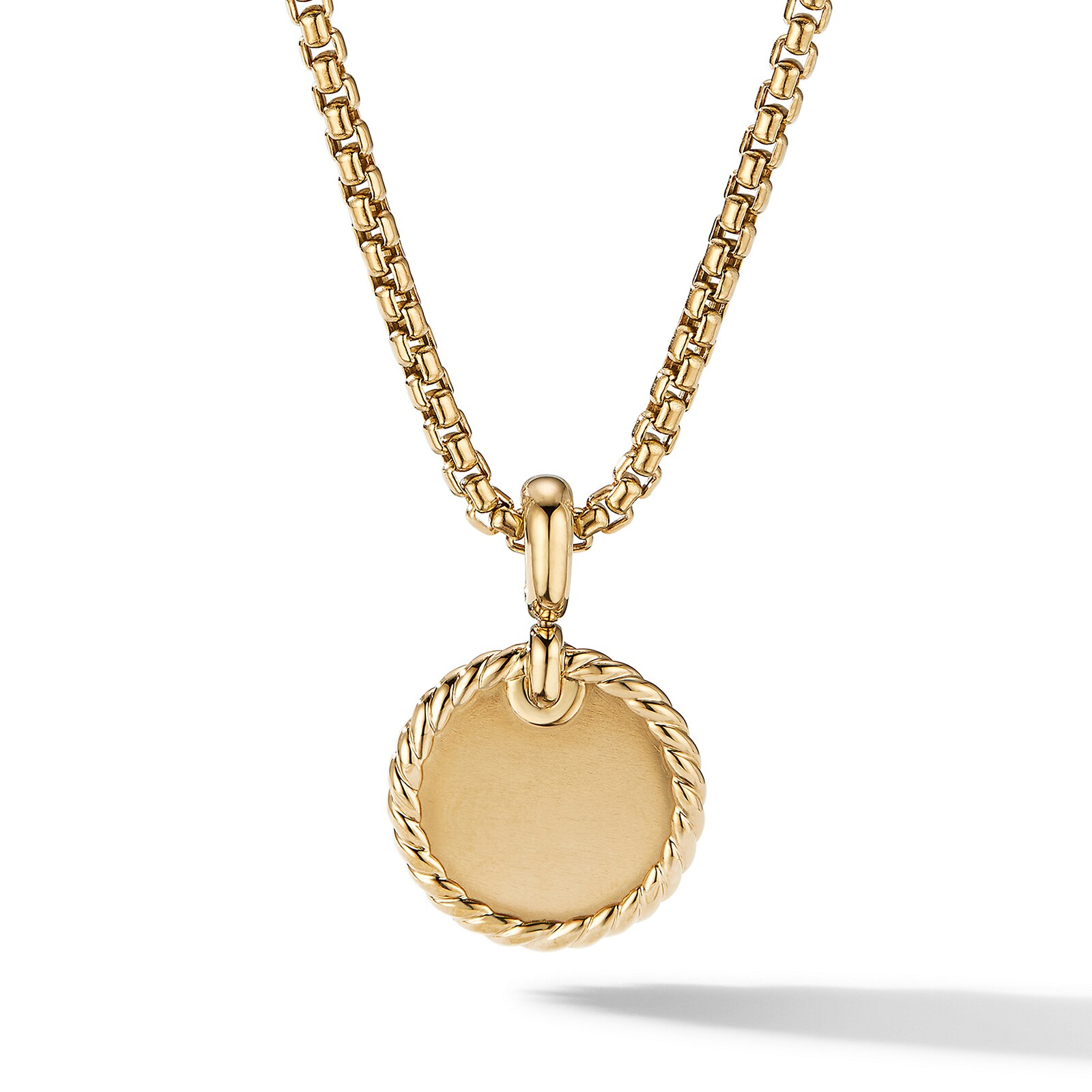David Yurman DY Elements® Disc Pendant in 18ct Yellow Gold with Diamonds, 14mm David Yurman DY Elements® Disc Pendant in 18ct Yellow Gold with Diamonds, 14mm
