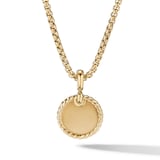 David Yurman DY Elements® Disc Pendant in 18ct Yellow Gold with Diamonds, 14mm