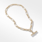 David Yurman Lexington E/W Barrel Pendant in 18ct Yellow Gold with Diamonds, 36mm