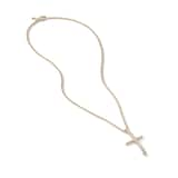 David Yurman Crossover Cross Necklace in 18ct Yellow Gold with Diamonds, 35.6mm