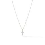 David Yurman Cable Collectibles® Cross Necklace in 18ct Yellow Gold with Diamonds, 17mm