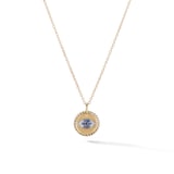 David Yurman Cable Collectibles® Evil Eye Necklace in 18ct Yellow Gold with Pavé Blue Sapphires and Diamonds, 11mm