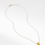 David Yurman Petite Chatelaine® Pendant Necklace in 18ct Yellow Gold with Citrine and Diamonds, 7mm