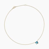 David Yurman Petite Chatelaine® Pendant Necklace in 18ct Yellow Gold with Hampton Blue Topaz and Diamonds, 7mm