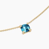 David Yurman Petite Chatelaine® Pendant Necklace in 18ct Yellow Gold with Hampton Blue Topaz and Diamonds, 7mm