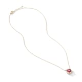 David Yurman Petite Chatelaine® Pavé Bezel Pendant Necklace in 18ct Yellow Gold with Pink Tourmaline and Diamonds, 7mm