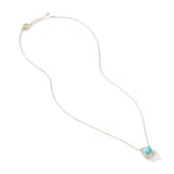 David Yurman Petite Chatelaine® Pavé Bezel Pendant Necklace in 18ct Yellow Gold with Turquoise and Diamonds, 7mm