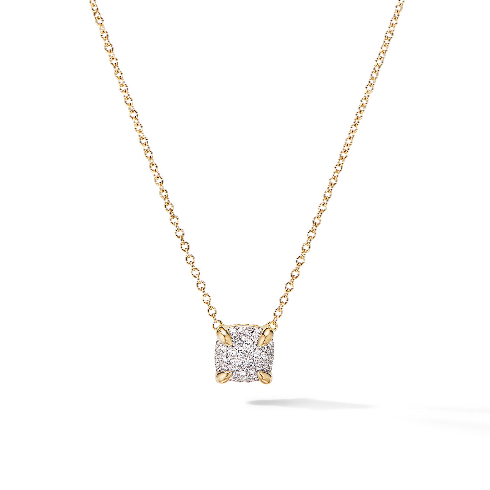 David Yurman Petite Chatelaine® Pendant Necklace in 18ct Yellow Gold with Pavé Diamonds, 7mm David Yurman Petite Chatelaine® Pendant Necklace in 18ct Yellow Gold with Pavé Diamonds, 7mm