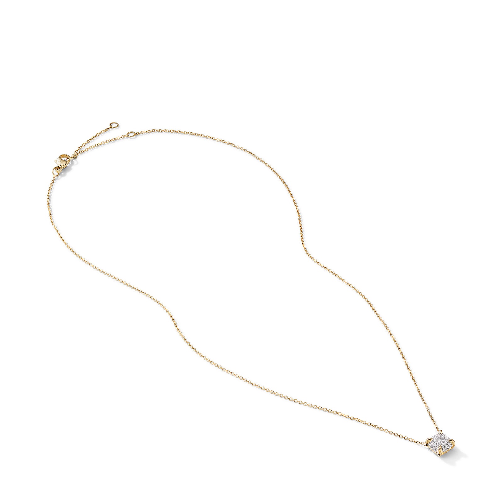 David Yurman Petite Chatelaine® Pendant Necklace in 18ct Yellow Gold with Pavé Diamonds, 7mm David Yurman Petite Chatelaine® Pendant Necklace in 18ct Yellow Gold with Pavé Diamonds, 7mm
