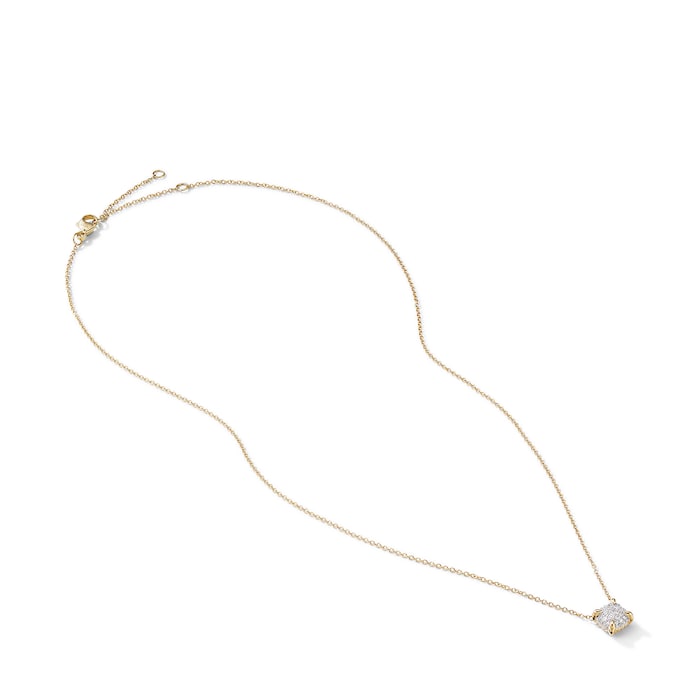 David Yurman Petite Chatelaine® Pendant Necklace in 18ct Yellow Gold with Pavé Diamonds, 7mm