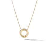 David Yurman Crossover Pendant Necklace in 18ct Yellow Gold with Diamonds, 14.5mm