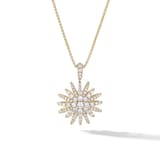David Yurman Starburst Pendant Necklace in 18ct Yellow Gold with Diamonds, 20mm