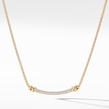 David Yurman Petite Helena Wrap Station Necklace in 18ct Yellow Gold with Diamonds, 29mm