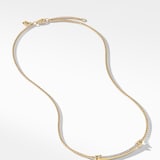 David Yurman Petite Helena Wrap Station Necklace in 18ct Yellow Gold with Diamonds, 29mm