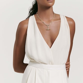 David Yurman Lexington E/W Chain Necklace in 18ct Yellow Gold with Diamonds, 6.5mm David Yurman Lexington E/W Chain Necklace in 18ct Yellow Gold with Diamonds, 6.5mm