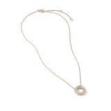 David Yurman Petite Pavé Crossover Pendant Necklace in 18ct Yellow Gold with Diamonds, 15.5mm