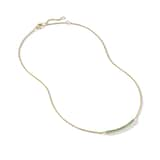 David Yurman Petite Pavé Bar Necklace in 18ct Yellow Gold with Emeralds, 1.25mm