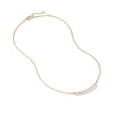 David Yurman Petite Pavé Bar Necklace in 18ct Yellow Gold with Diamonds, 1.25mm