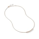 David Yurman Petite Pavé Bar Necklace in 18ct Rose Gold with Cognac Diamonds, 1.25mm