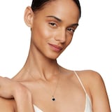 David Yurman Petite DY Elements® Pendant Necklace in 18ct Yellow Gold with Black Onyx and Diamonds, 17.8mm