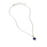 David Yurman Petite DY Elements® Pendant Necklace in 18ct Yellow Gold with Lapis and Diamonds, 17.8mm