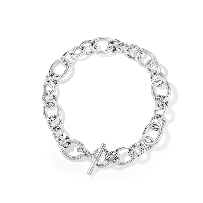 David Yurman DY Mercer™ Chain Necklace in Sterling Silver with Diamonds, 25mm