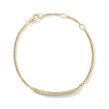 David Yurman Petite Pavé Bar Bracelet in 18ct Yellow Gold with Blue Sapphires, 1.7mm