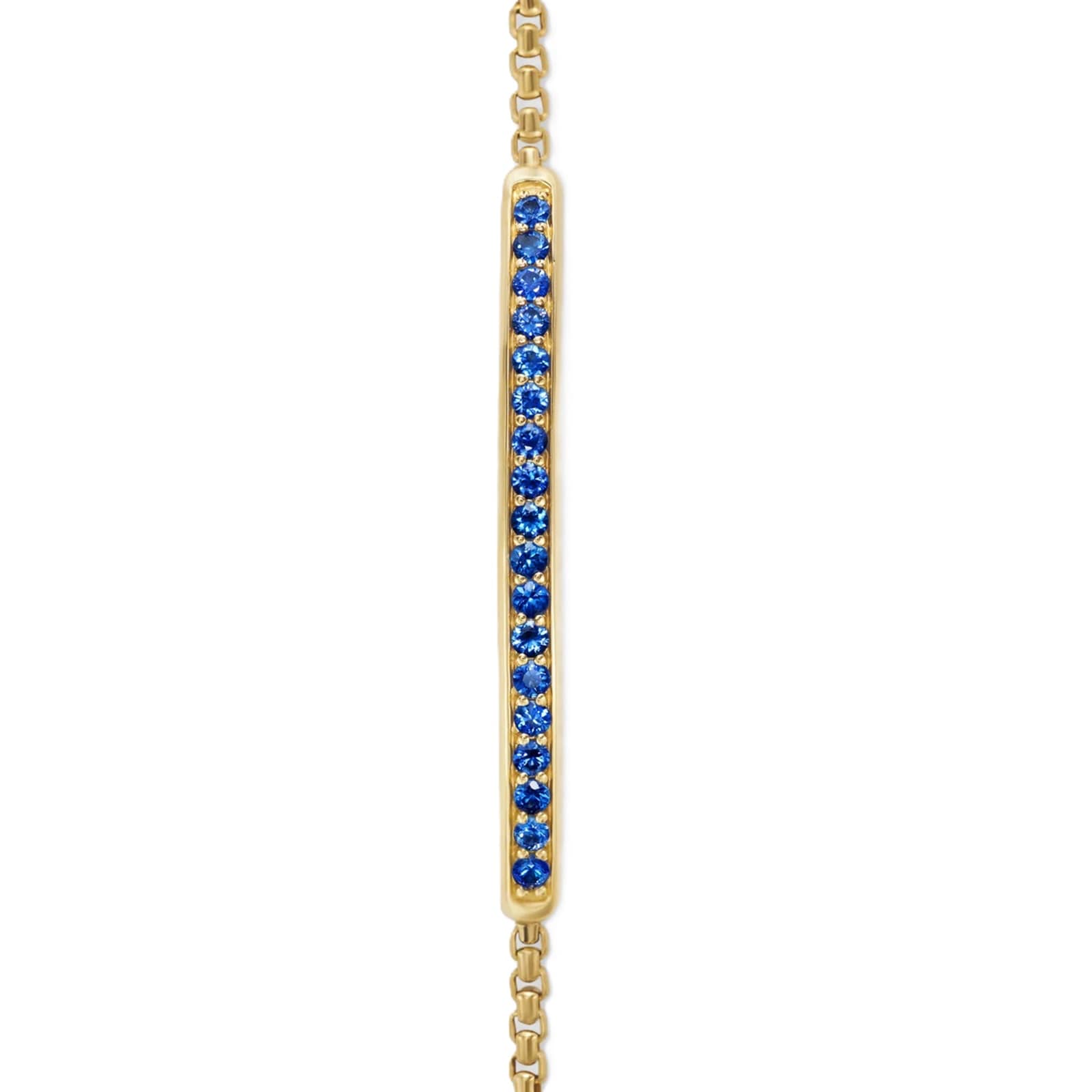David Yurman Petite Pavé Bar Bracelet in 18ct Yellow Gold with Blue Sapphires, 1.7mm David Yurman Petite Pavé Bar Bracelet in 18ct Yellow Gold with Blue Sapphires, 1.7mm