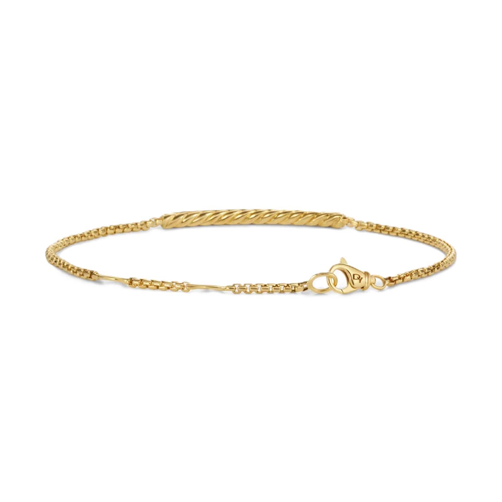 David Yurman Petite Pavé Bar Bracelet in 18ct Yellow Gold with Blue Sapphires, 1.7mm David Yurman Petite Pavé Bar Bracelet in 18ct Yellow Gold with Blue Sapphires, 1.7mm