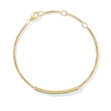 David Yurman Petite Pavé Bar Bracelet in 18ct Yellow Gold with Emeralds, 1.7mm