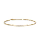 David Yurman Petite Pavé Bar Bracelet in 18ct Yellow Gold with Diamonds, 1.7mm