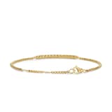 David Yurman Petite Pavé Bar Bracelet in 18ct Yellow Gold with Diamonds, 1.7mm