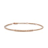 David Yurman Petite Pavé Bar Bracelet in 18ct Rose Gold with Cognac Diamonds, 1.7mm
