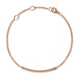 David Yurman Petite Pavé Bar Bracelet in 18ct Rose Gold with Cognac Diamonds, 1.7mm