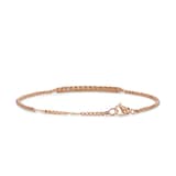 David Yurman Petite Pavé Bar Bracelet in 18ct Rose Gold with Cognac Diamonds, 1.7mm